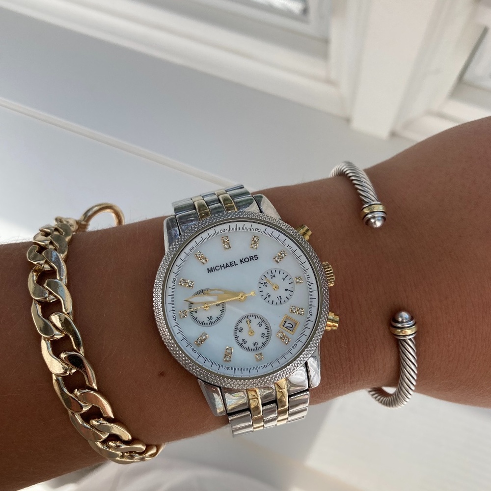 Michael Kors Silver & Gold Watch